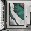 ビーチ波抽象的な緑 05 壁アート ミニマリズム テクスチャ